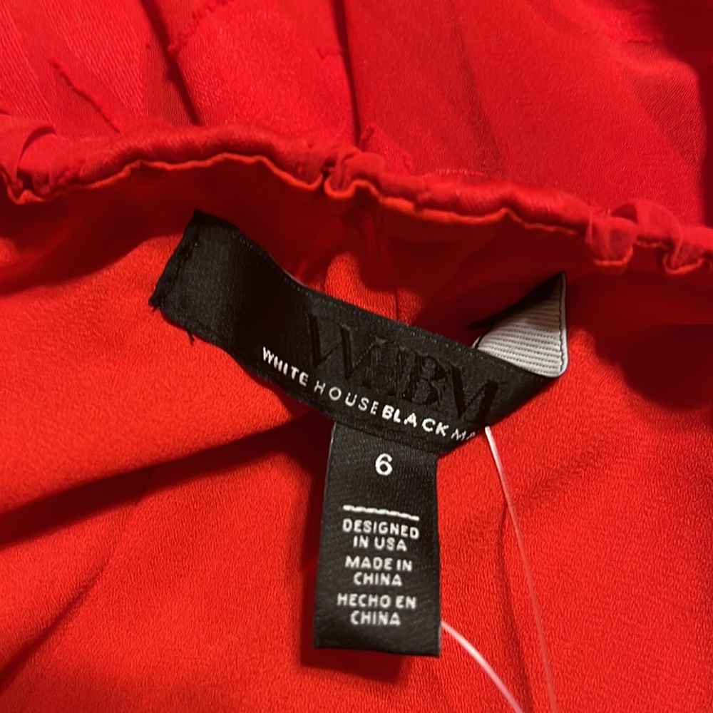 NEW $190 WHBM Red Slip Burnout Maxi Dress with Spaghetti Straps size 6 - Picture 10 of 14